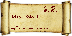 Hohner Róbert névjegykártya