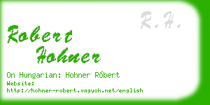robert hohner business card