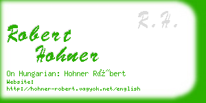 robert hohner business card